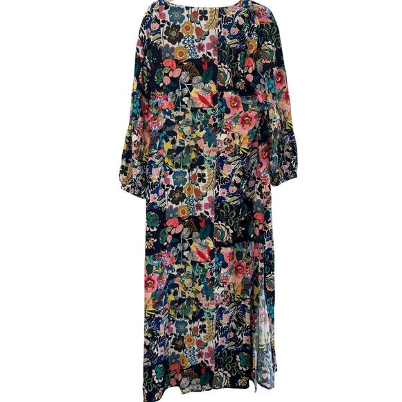 Johnny Was Layla Puff Sleeve Maxi Cover Up Dress Multi - Picture 7 of 10
